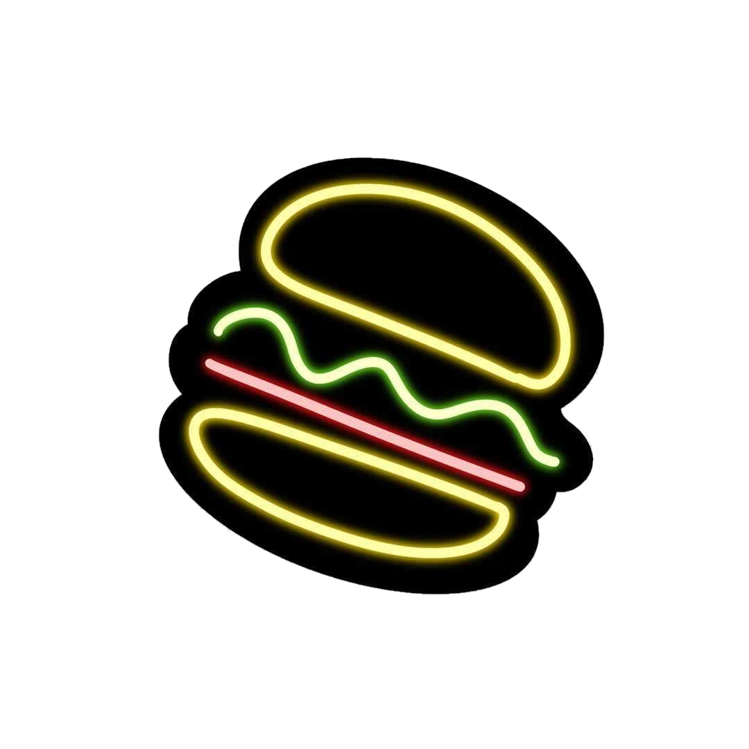 Neon Burger Sticker